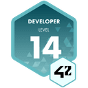 42 Developer Level 14 certification badge