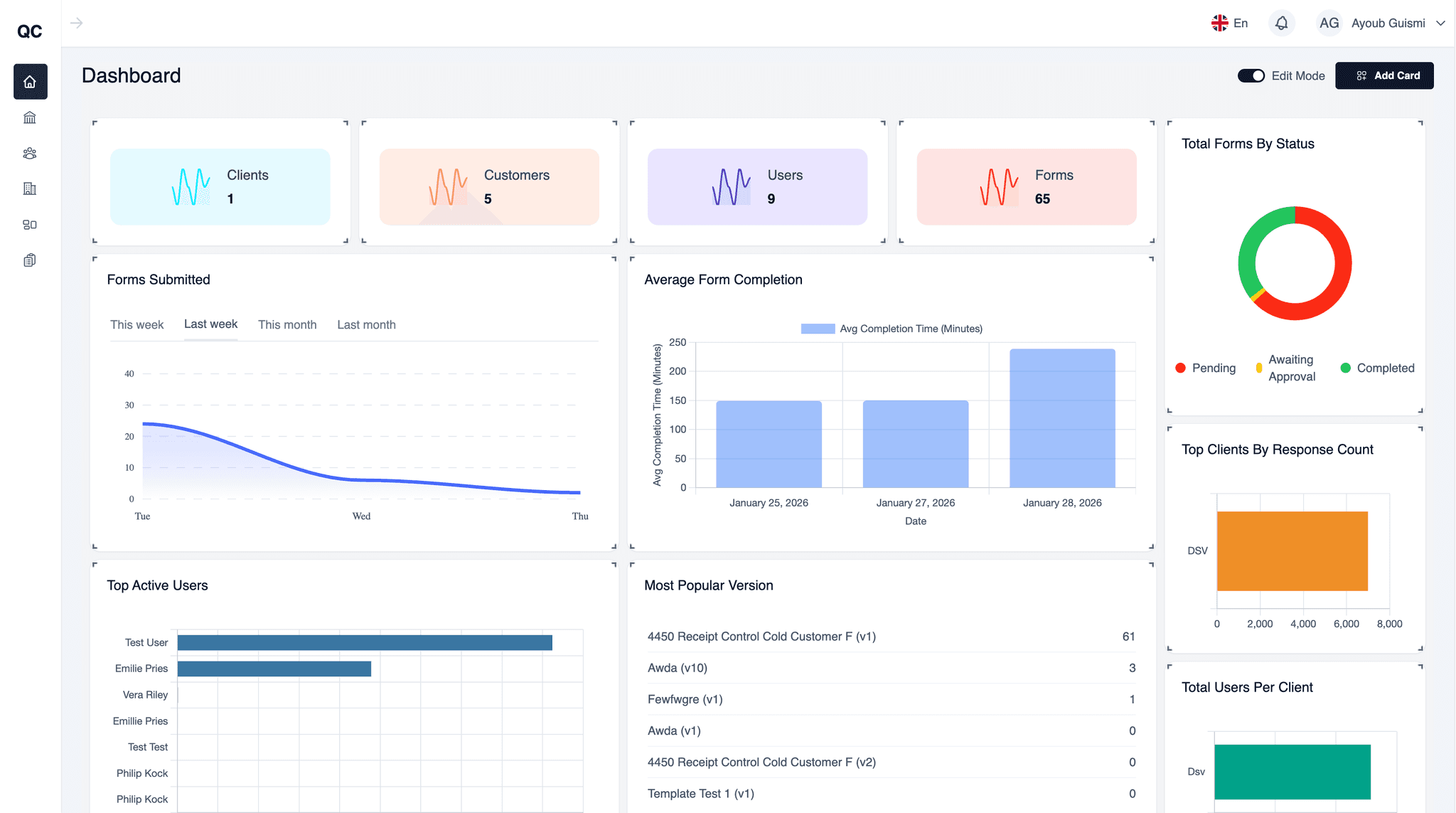 Q-Collect Compliance forms platform